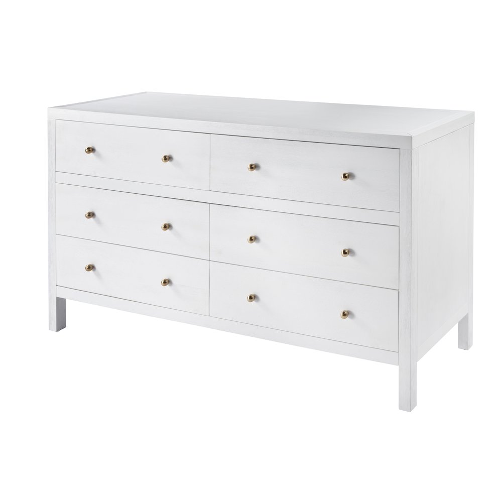 Nora 6-Drawer Dresser, White. Picture 1
