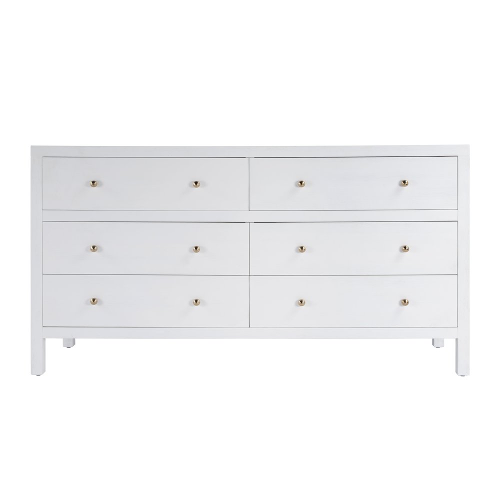 Nora 6-Drawer Dresser, White. Picture 3