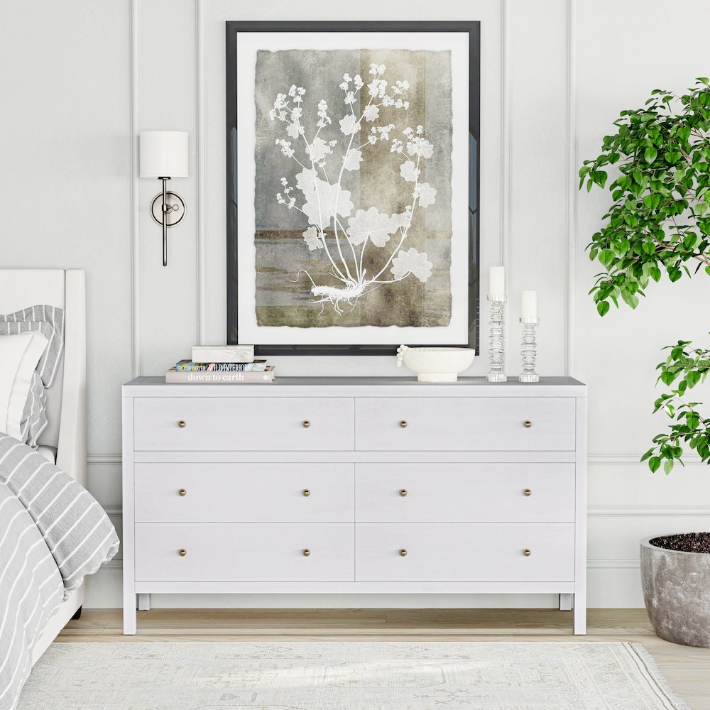 Nora 6-Drawer Dresser, White. Picture 7