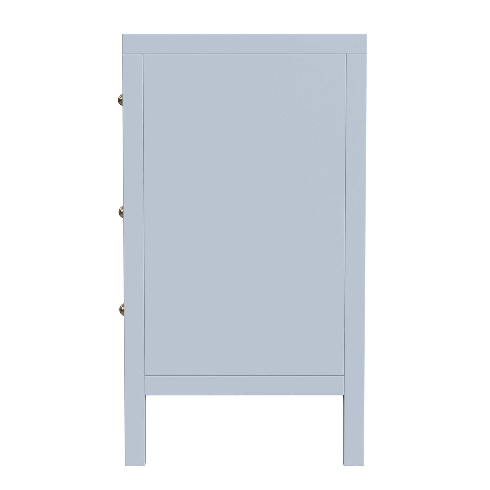Nora 60 in W. Rectangular Wood 6 Drawer Dresser, Light Blue. Picture 5