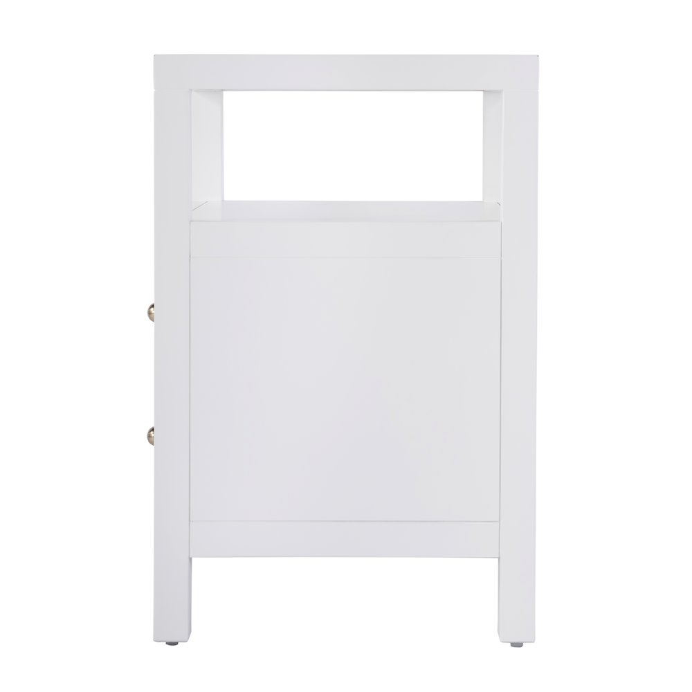 Nora 2-Drawer Nightstand, White. Picture 4