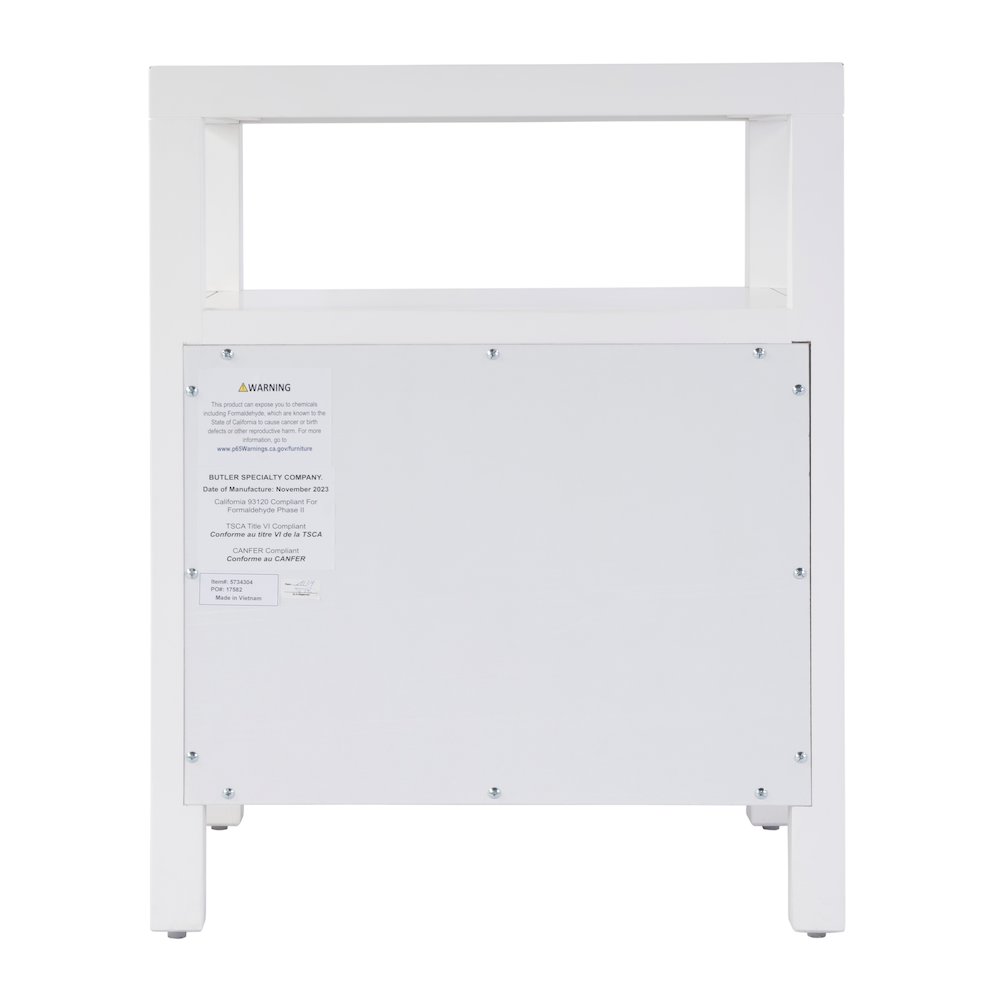 Nora 2-Drawer Nightstand, White. Picture 5