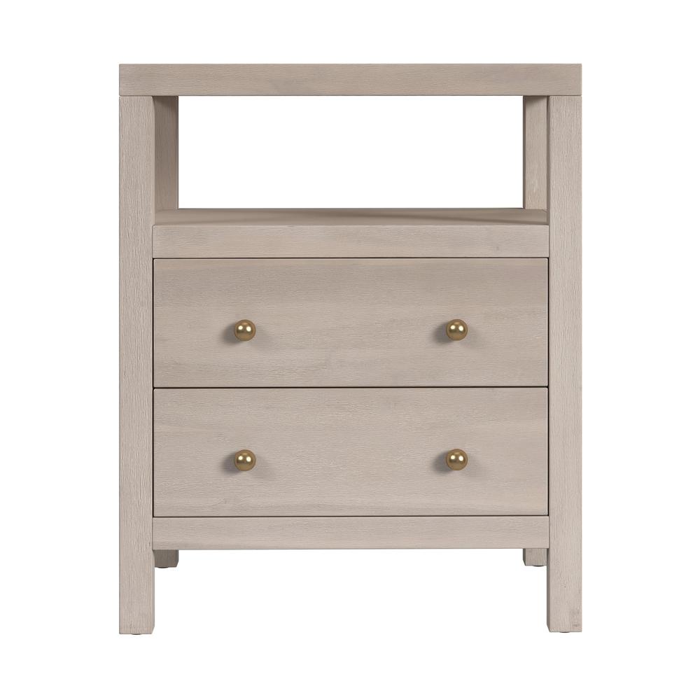 Nora 2-Drawer Nightstand, Taupe. Picture 3