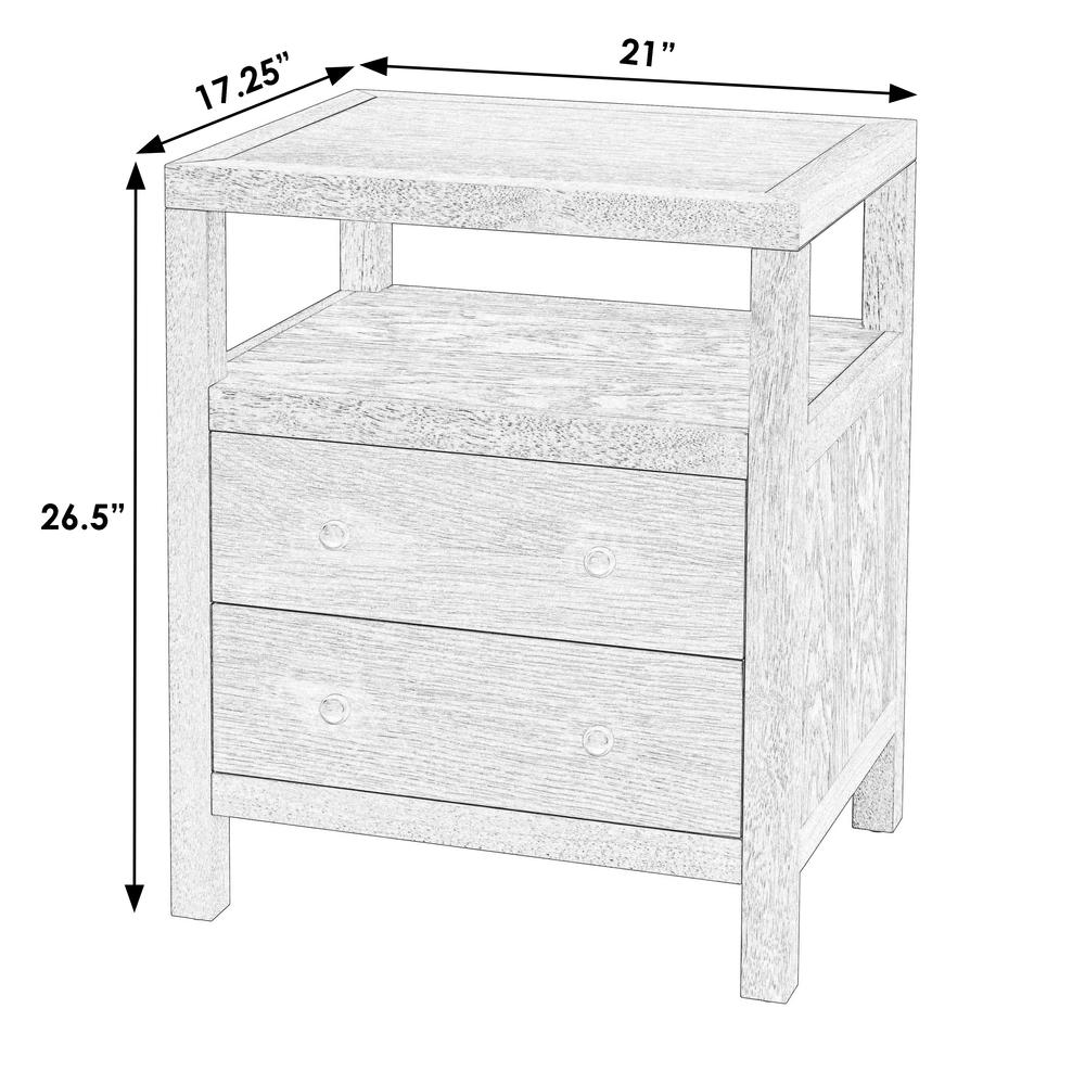 Nora 2-Drawer Nightstand, Taupe. Picture 7