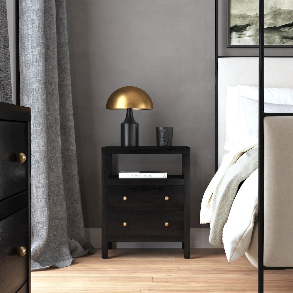 Nora 2-Drawer Nightstand, Coffee. Picture 7