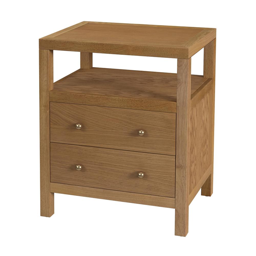Nora 2-Drawer Nightstand, Brown. Picture 1