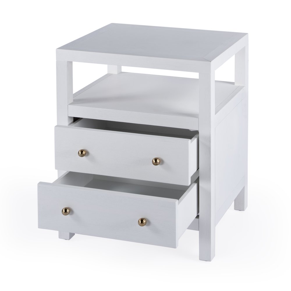 Nora 2-Drawer Nightstand, White. Picture 2