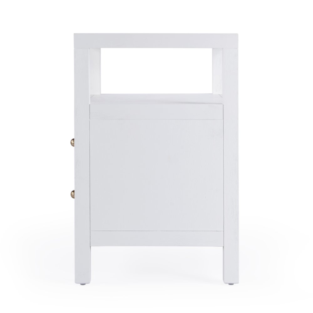 Nora 2-Drawer Nightstand, White. Picture 4