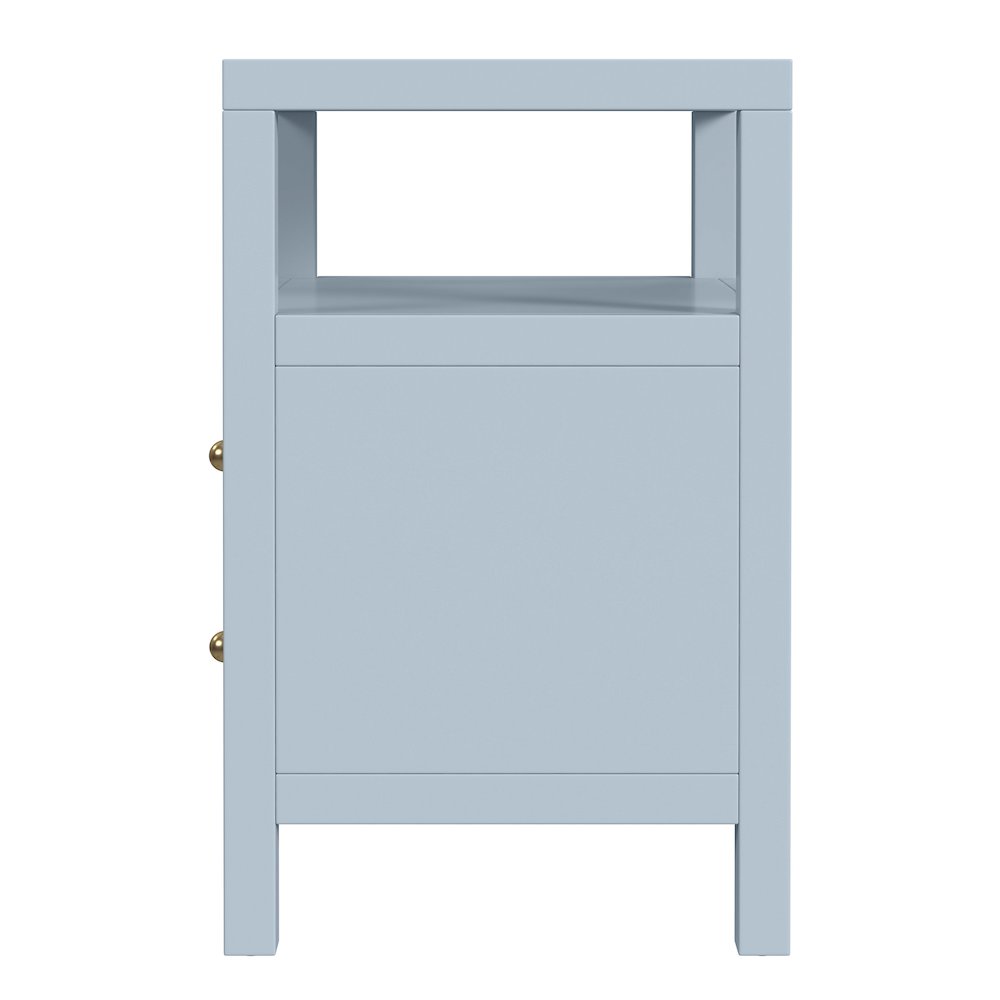 Nora 21 in. W Rectangular Wood 2 Drawer Nightstand, Light Blue. Picture 5