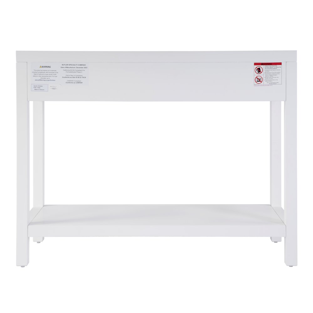 Nora 2 Drawer Console Table, White. Picture 6