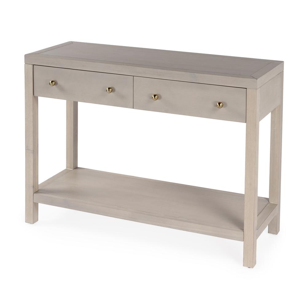 Nora 2 Drawer Console Table, Taupe. Picture 1