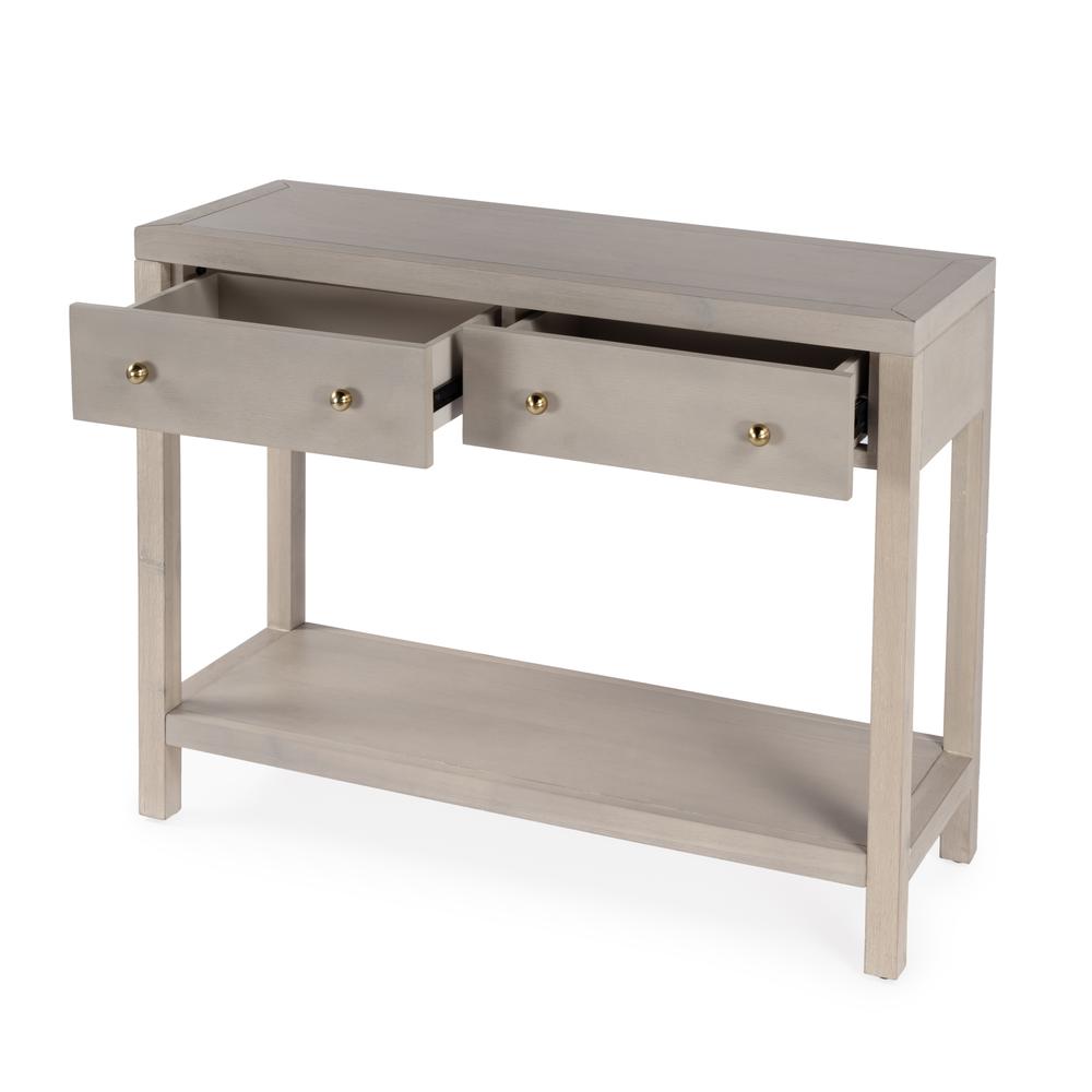 Nora 2 Drawer Console Table, Taupe. Picture 3