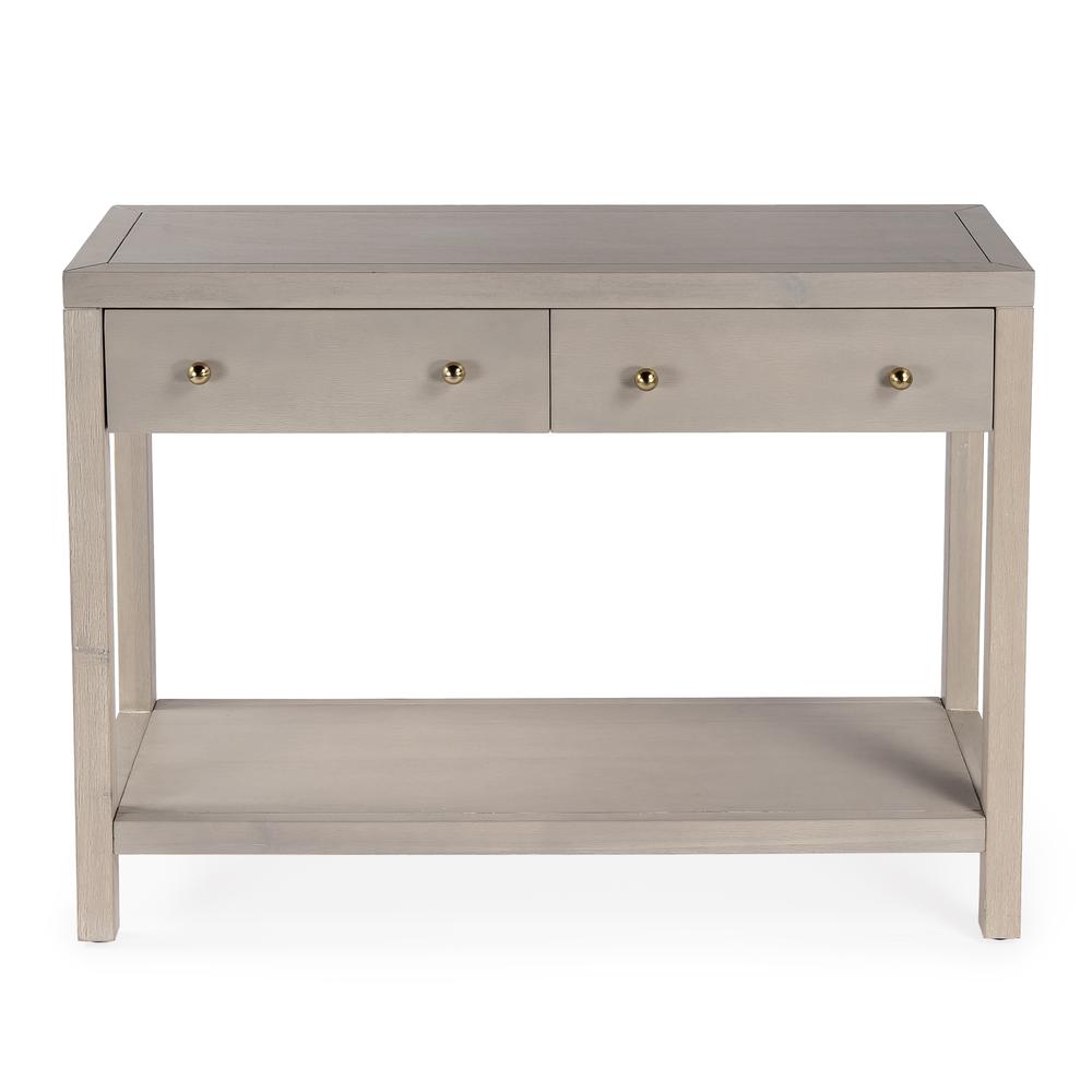 Nora 2 Drawer Console Table, Taupe. Picture 4