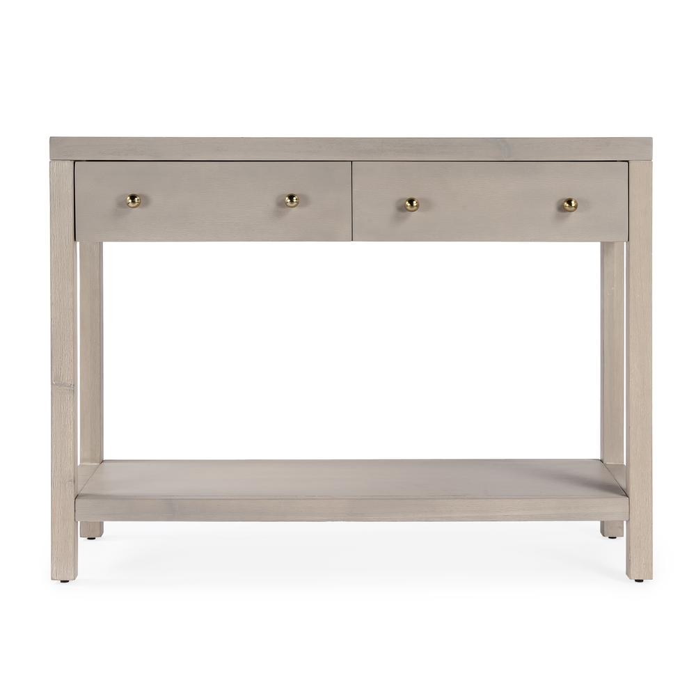 Nora 2 Drawer Console Table, Taupe. Picture 5