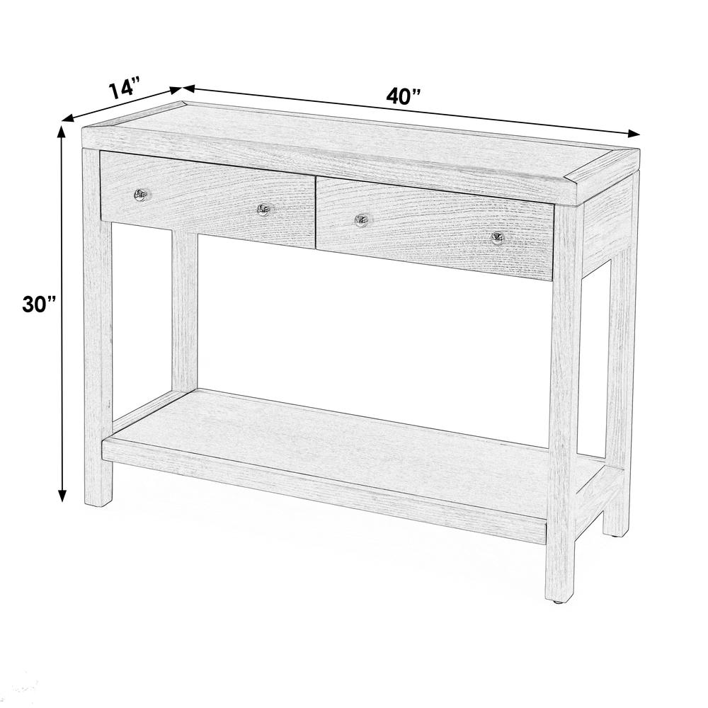 Nora 2 Drawer Console Table, Taupe. Picture 9