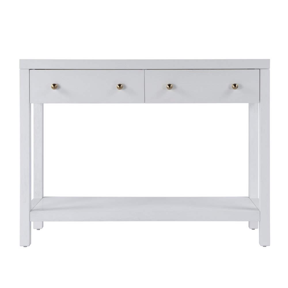 Nora 2 Drawer Console Table, White. Picture 4