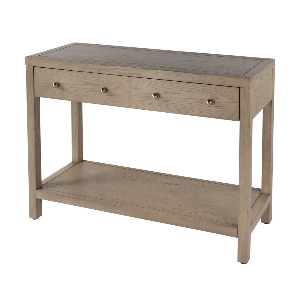 40 in. W Rectangular Wood 2 Drawer Console Table with Lower Open Shelf. Picture 1