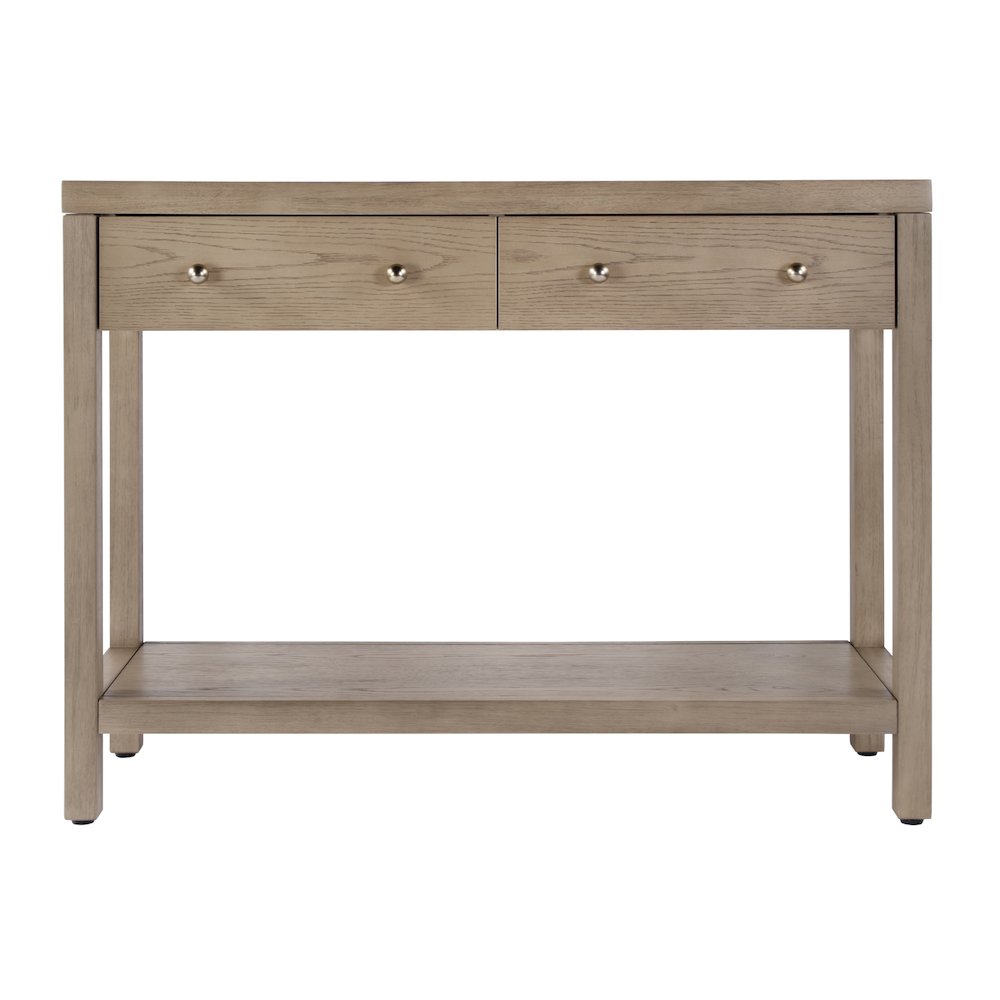 40 in. W Rectangular Wood 2 Drawer Console Table with Lower Open Shelf. Picture 3
