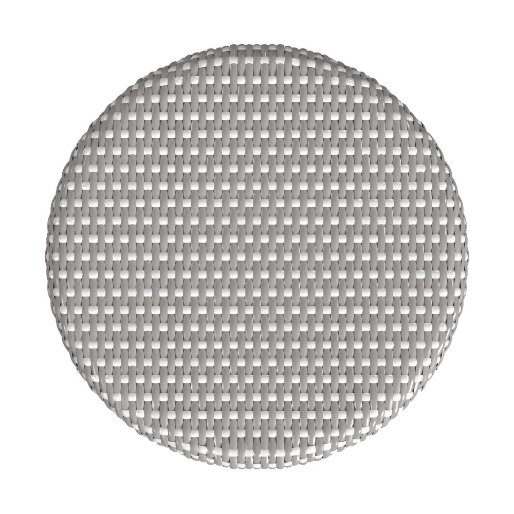 Tobias Rattan Round 18" Stool, Gray and White. Picture 4