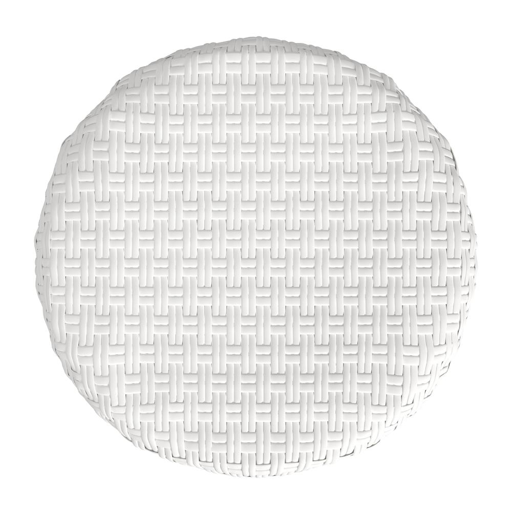 Tobias Rattan Round 18" Stool, White. Picture 5