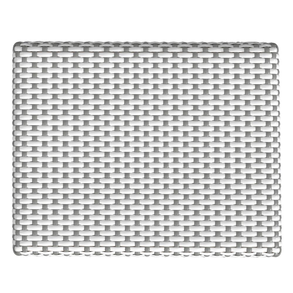 Robias Rattan Rectangular 18" Dining Stool, Gray and White Dot. Picture 4