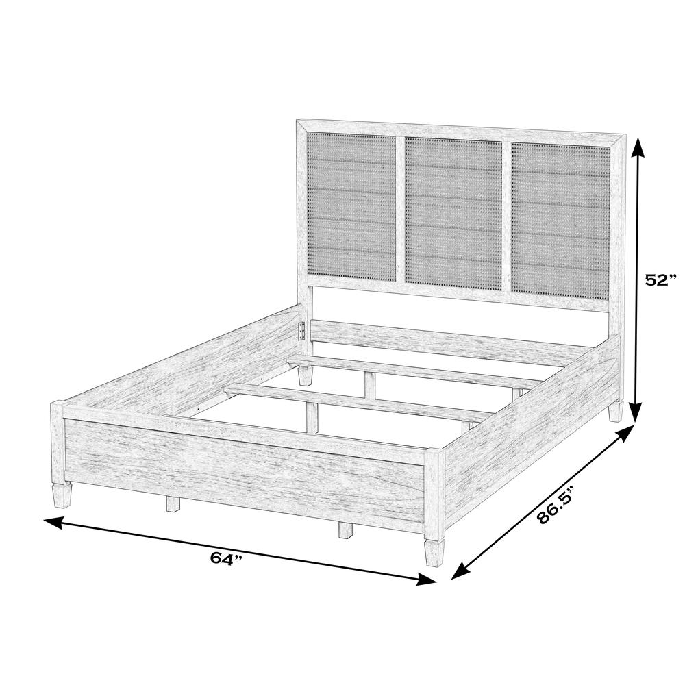 Flagstaff Queen Size Cane Panel Bed, Natural. Picture 10