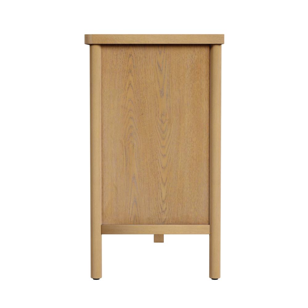 Lennon 6 Drawer Rounded Leg Dresser, Light Brown. Picture 3