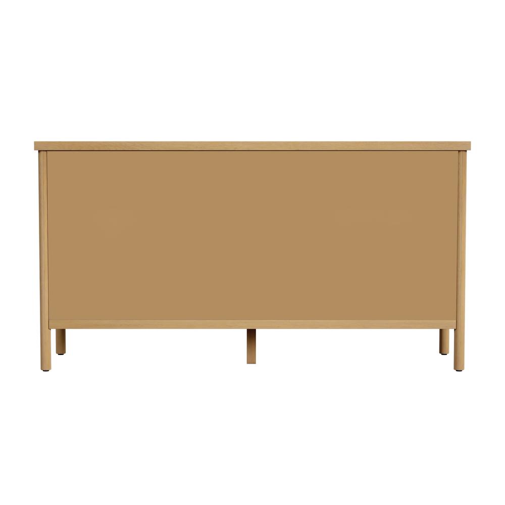 Lennon 6 Drawer Rounded Leg Dresser, Light Brown. Picture 4