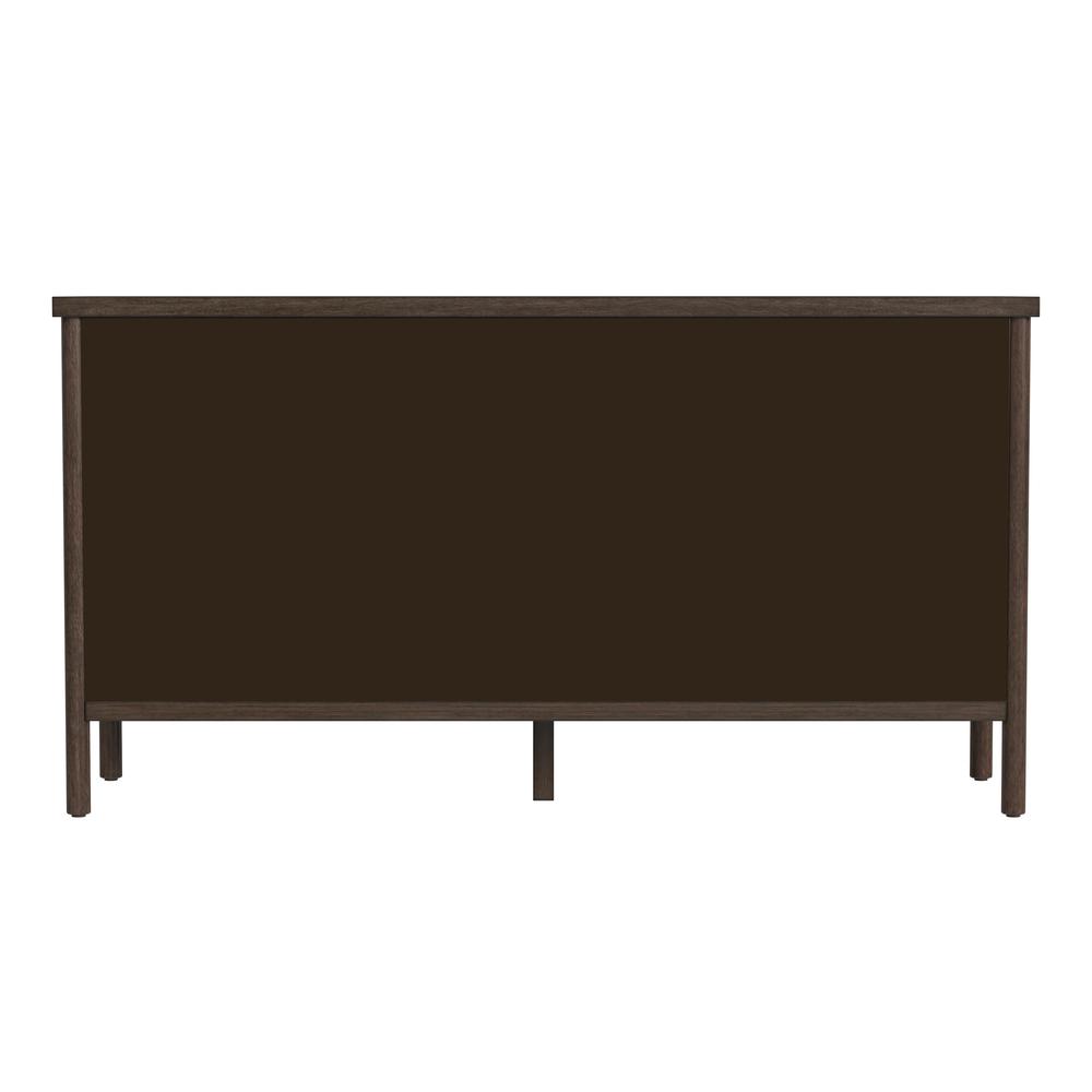 Lennon 6 Drawer Rounded Leg Dresser, Brown. Picture 4