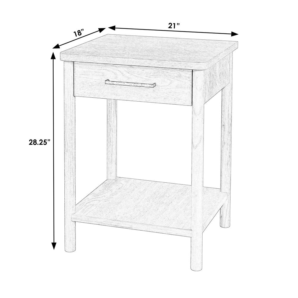 Lennon 1 Drawer Rounded Leg Nightstand, Light Brown. Picture 6