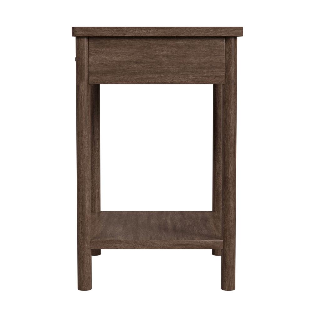 Lennon 1 Drawer Rounded Leg Nightstand, Brown. Picture 3