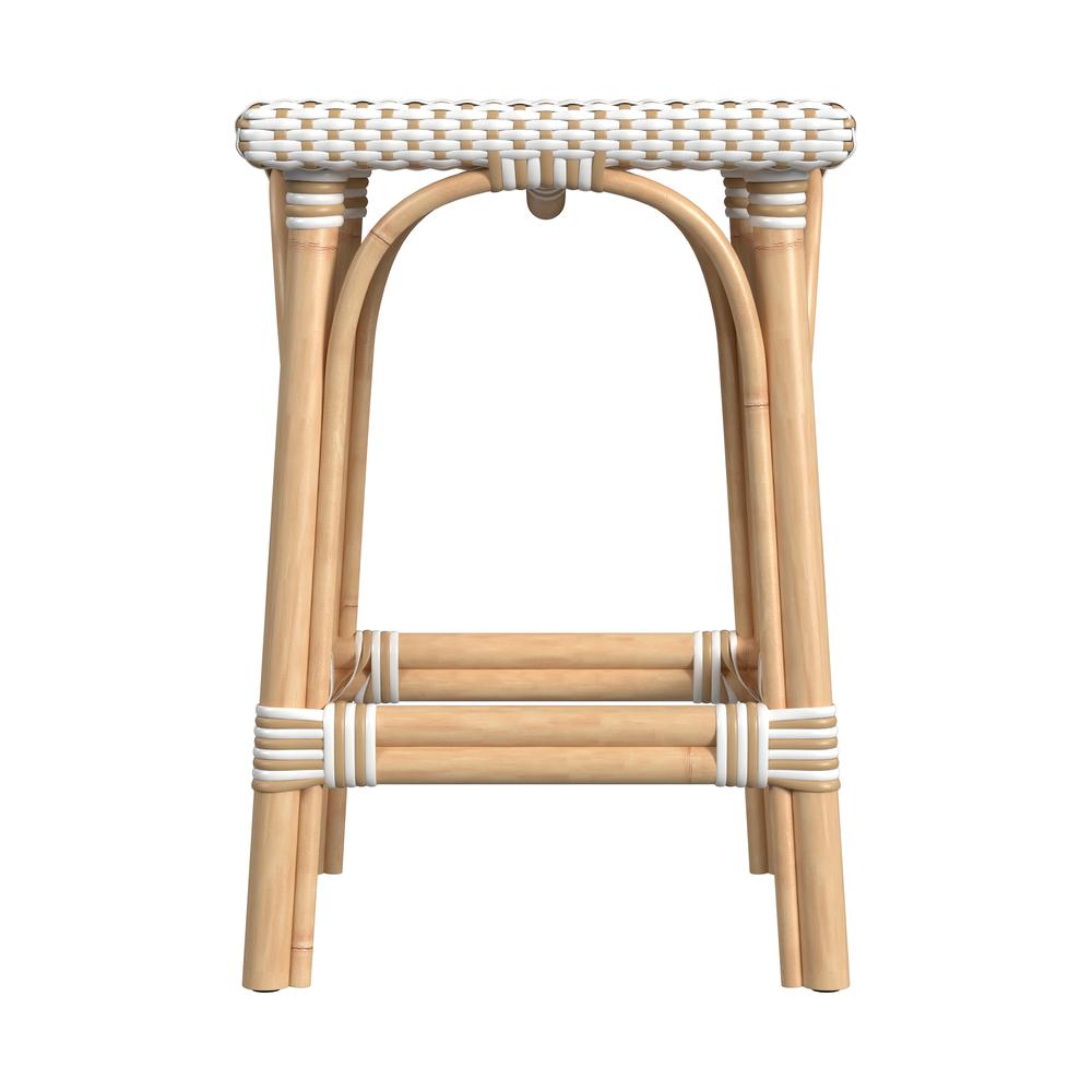 Riviera Rattan Square 24"H Counter Stool, Tan. Picture 2