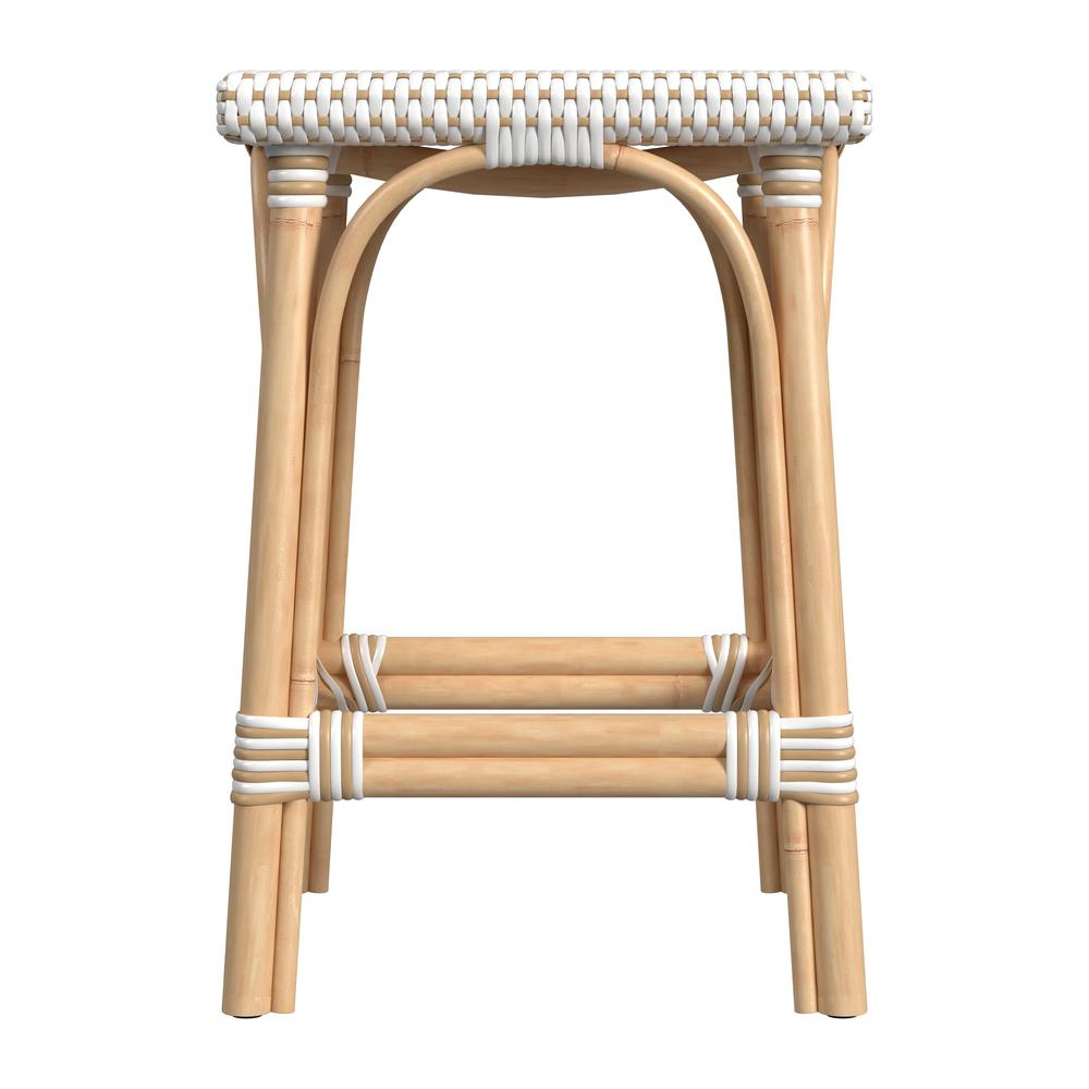 Riviera Rattan Square 24"H Counter Stool, Tan. Picture 3