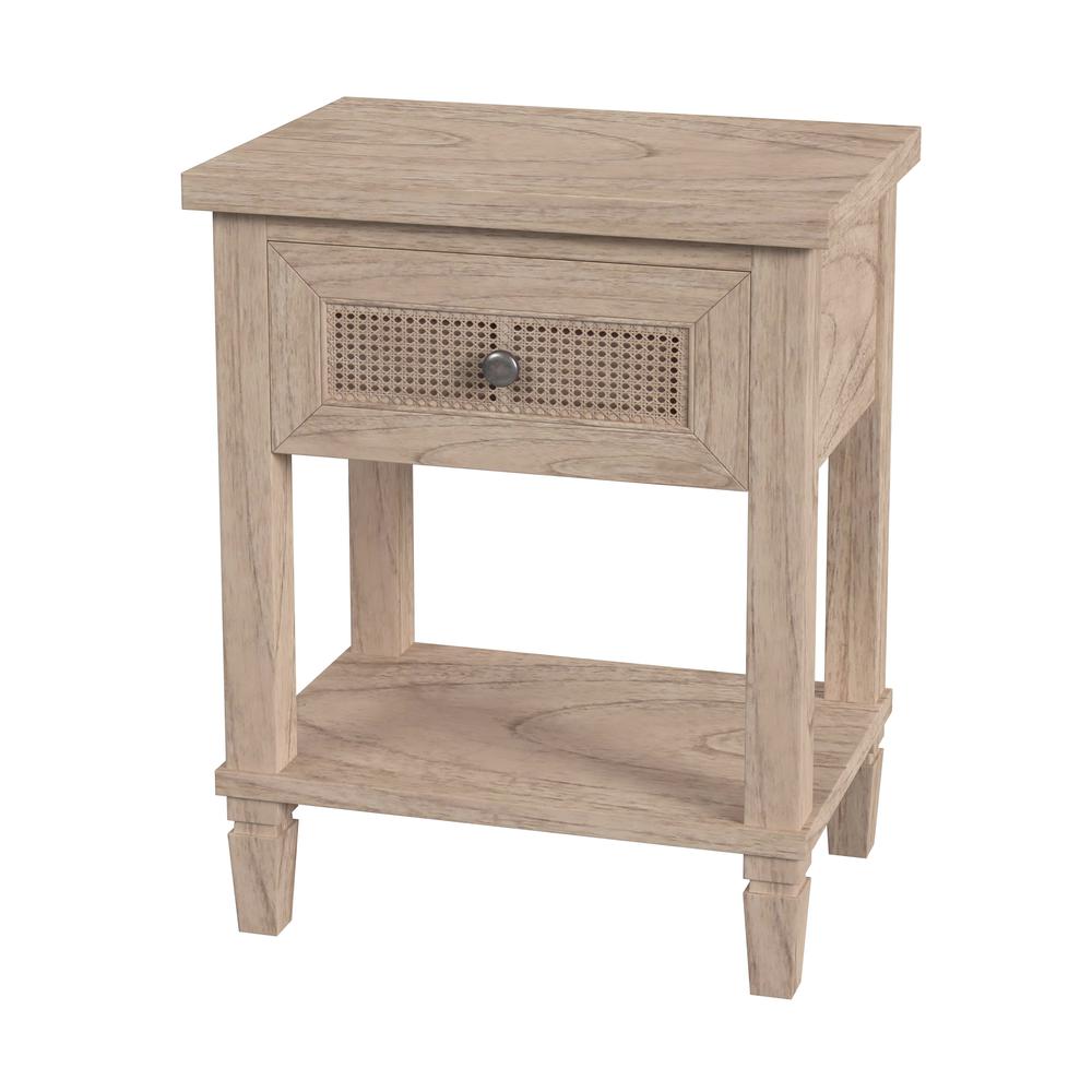 Flagstaff 1-Drawer Cane Nightstand, Natural. Picture 1