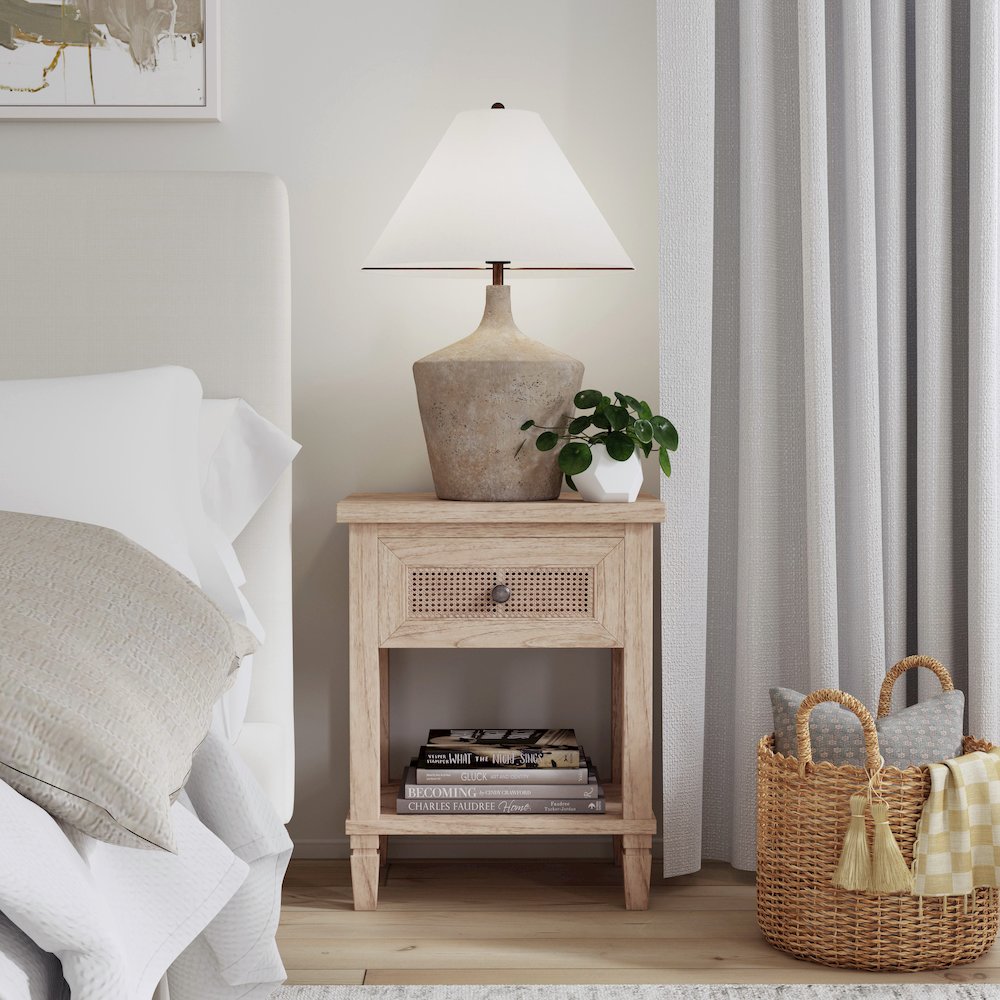 Flagstaff 1-Drawer Cane Nightstand, Natural. Picture 7