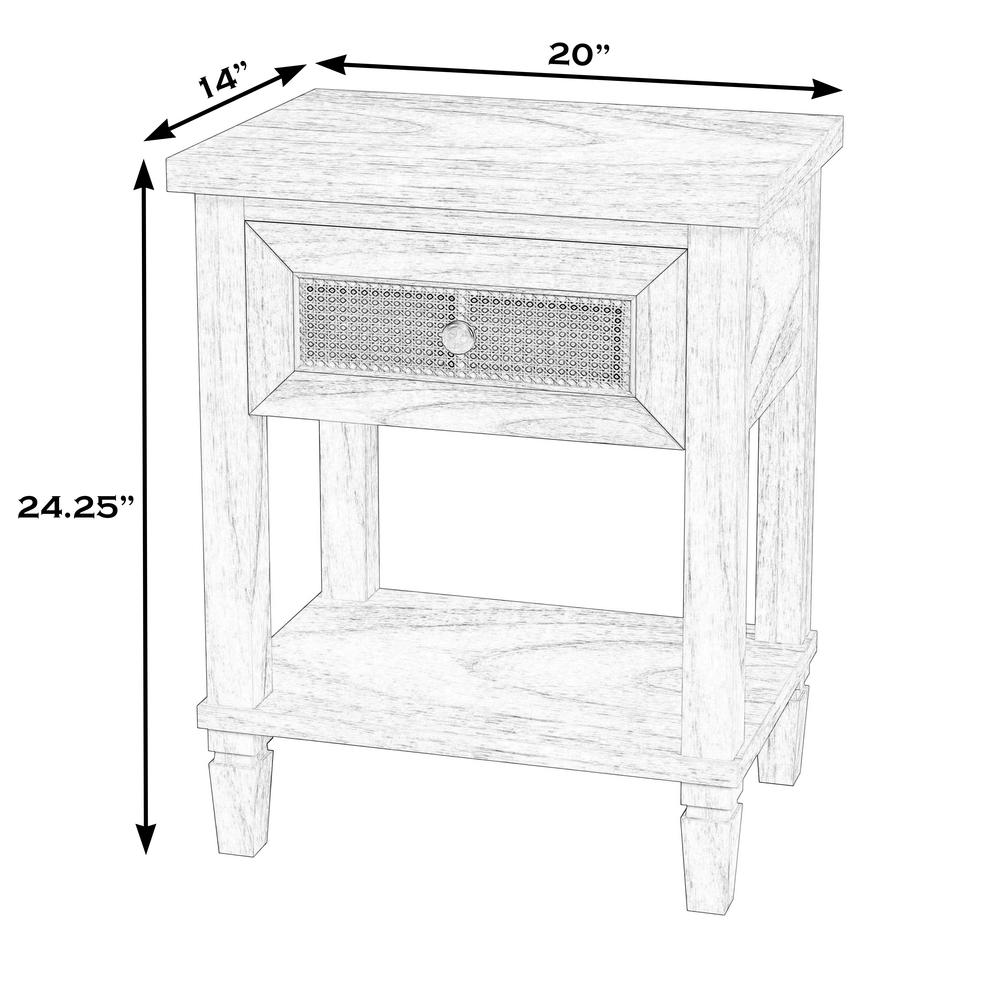 Flagstaff 1-Drawer Cane Nightstand, Natural. Picture 6