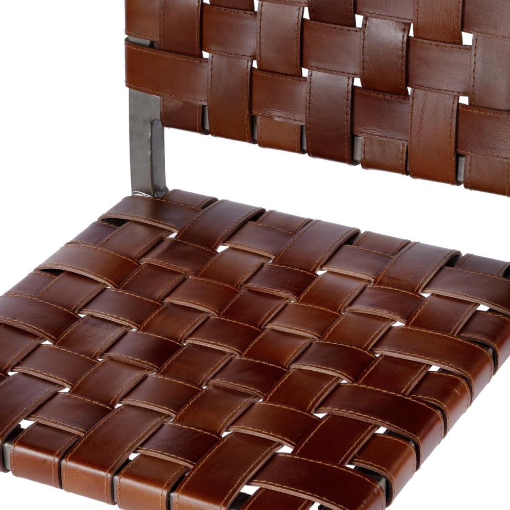 Bromley Iron and Leather 24.5" Counter Stool, Brown. Picture 2
