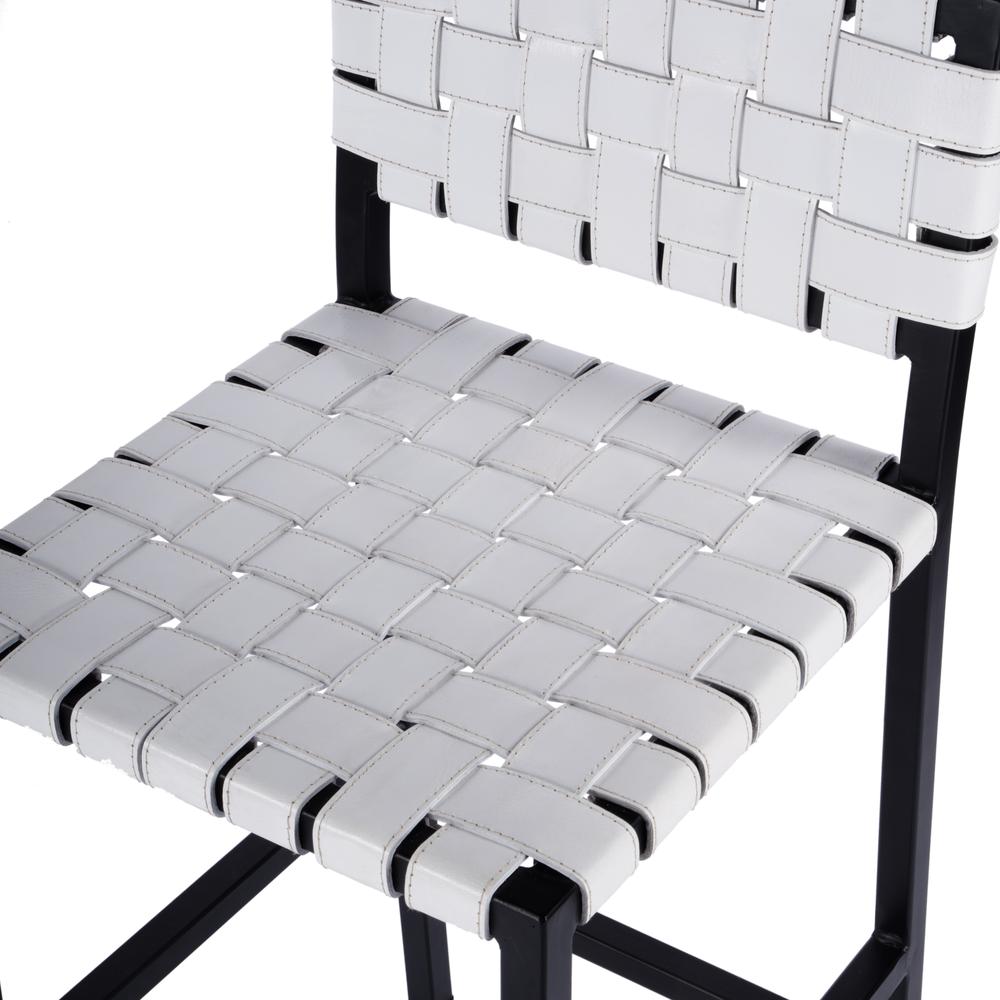 Bromley Iron and Leather 24.5" Counter Stool, White. Picture 3