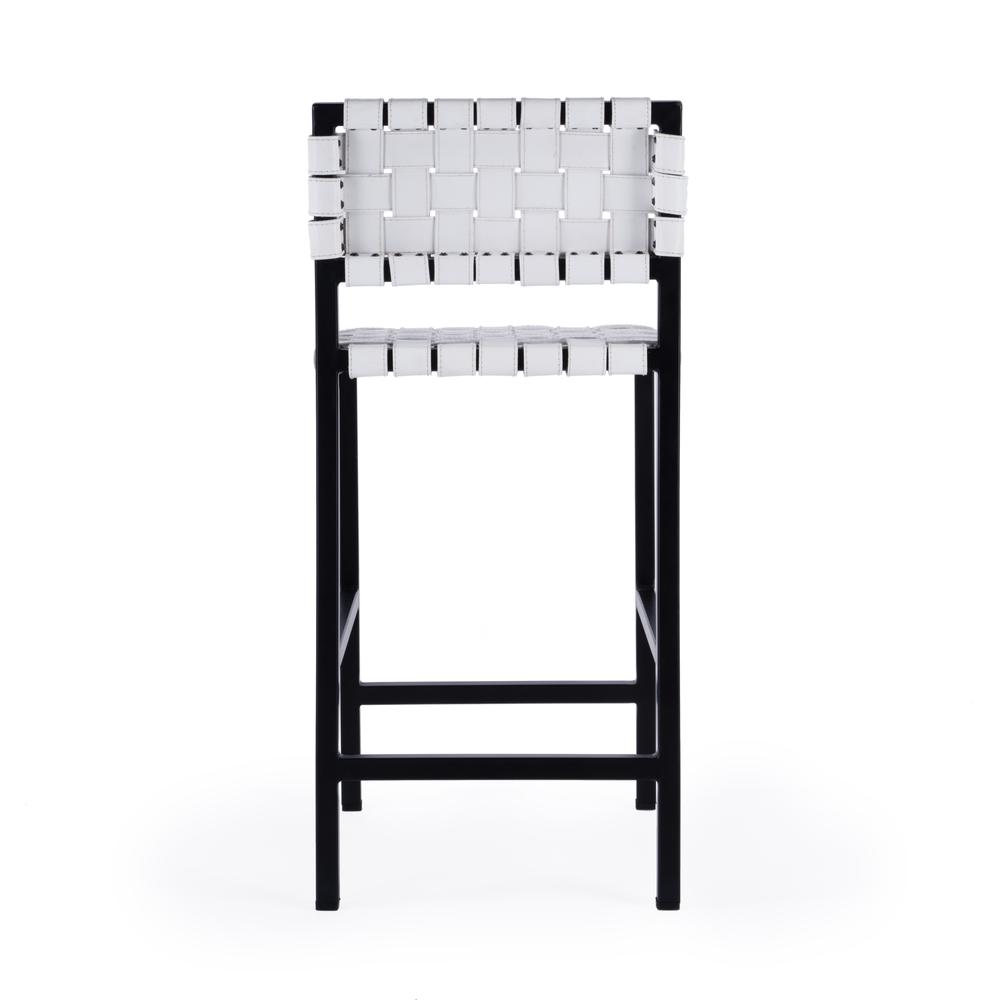 Bromley Iron and Leather 24.5" Counter Stool, White. Picture 5