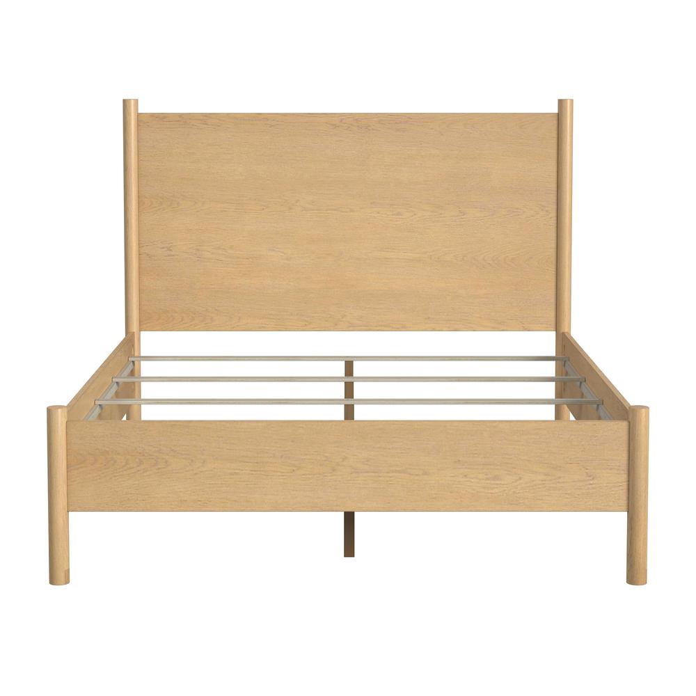Lennon Rounded Leg  Platform Queen Bed, Light Brown. Picture 2