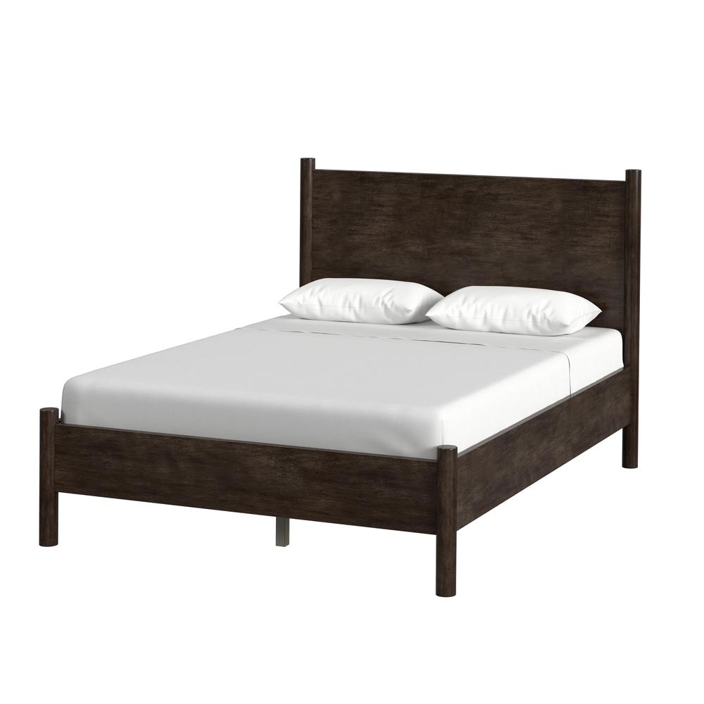 Lennon Rounded Leg  Platform Queen Bed, Medium Brown. Picture 6