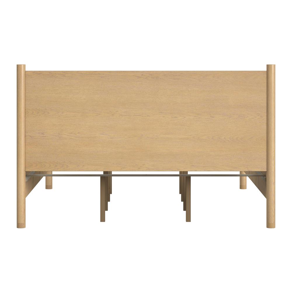Lennon Rounded Leg  Platform King Bed, Light Brown. Picture 5