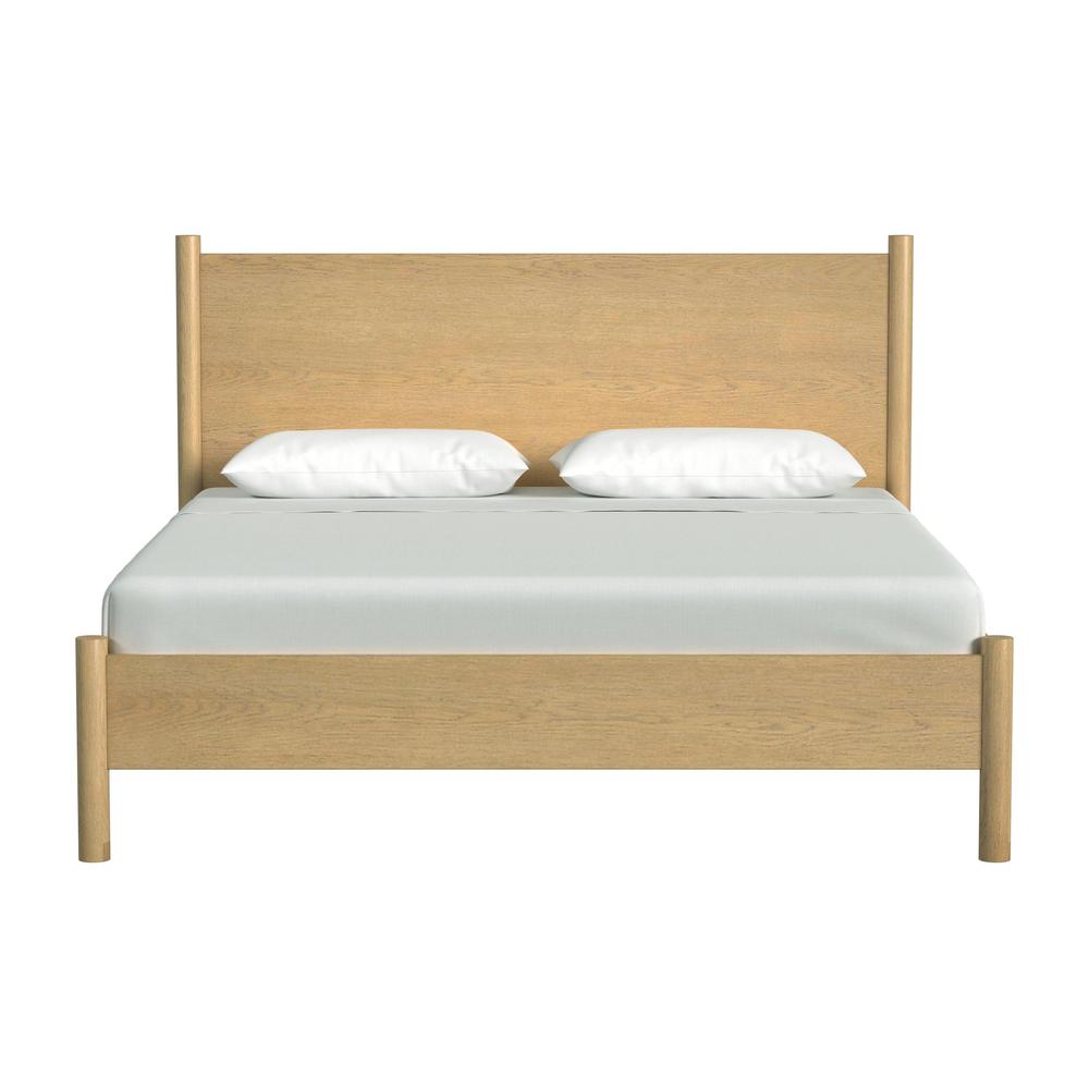 Lennon Rounded Leg  Platform King Bed, Light Brown. Picture 8
