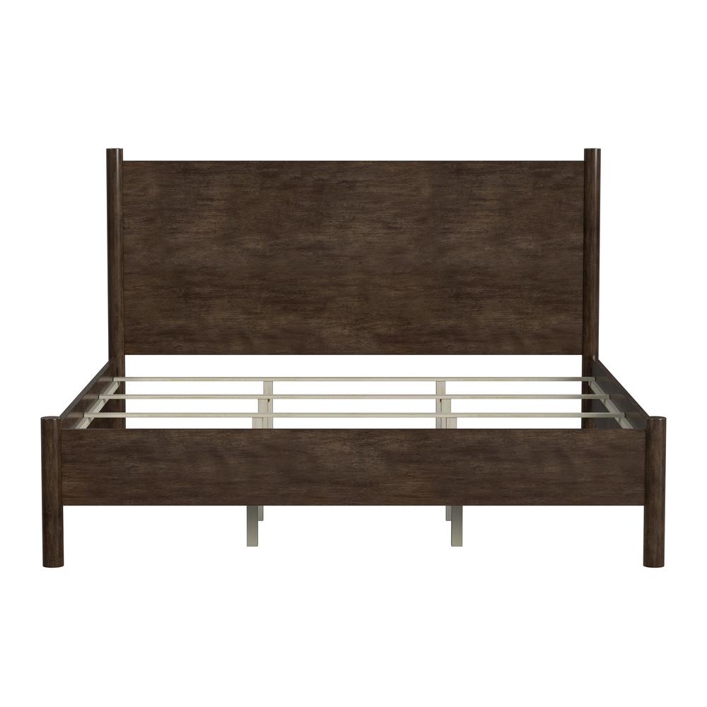 Lennon Rounded Leg  Platform King Bed, Medium Brown. Picture 3