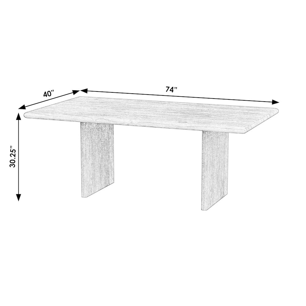 Halmstad 74 in. W Rectangular Wood Panel Dining Table, Brown. Picture 3
