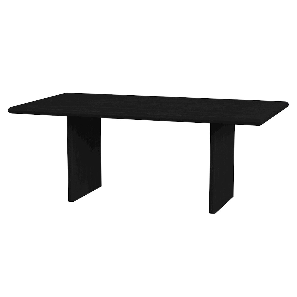 Halmstad 74 in. W Rectangular Wood Panel Dining Table, Black. Picture 1