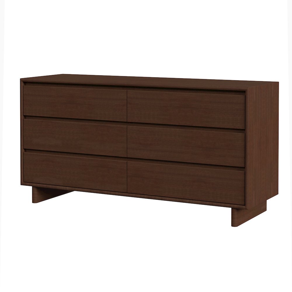 Halmstad 62 in. W Wood Panel 6 Drawer Dresser, Brown. Picture 1
