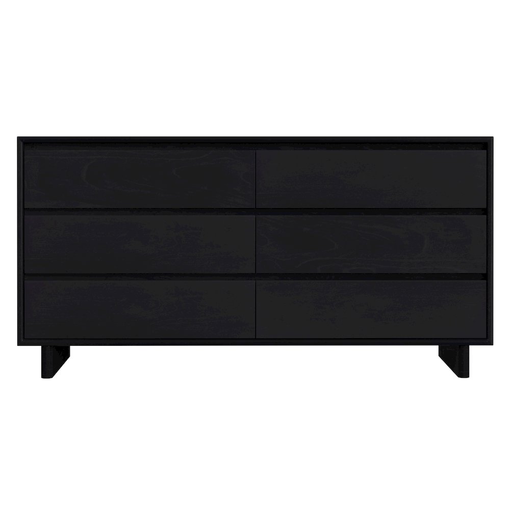 Halmstad 62 in. W Wood Panel 6 Drawer Dresser, Black. Picture 4