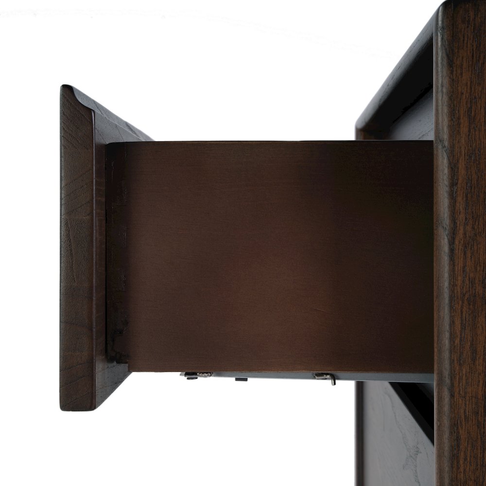 Halmstad 22 in. W Rectangular Wood Panel 3 Drawer Narrow Nightstand, Brown. Picture 7