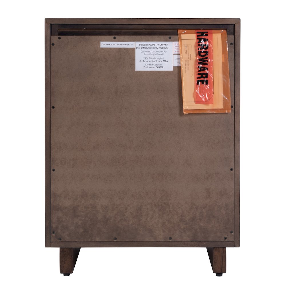 Halmstad 22 in. W Rectangular Wood Panel 3 Drawer Narrow Nightstand, Brown. Picture 8